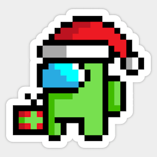 cute among us pixel kids Sticker